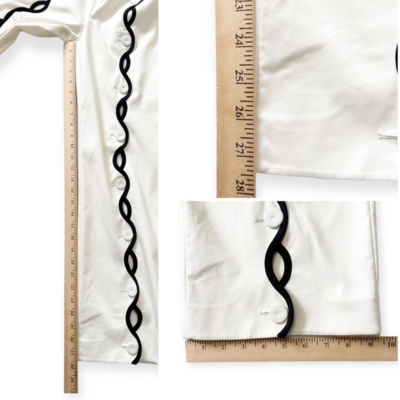 New with Tag, SARA BATTAGLIA Contrast-trim Wave Trousers In White, Size 36 IT - Picture 15 of 16